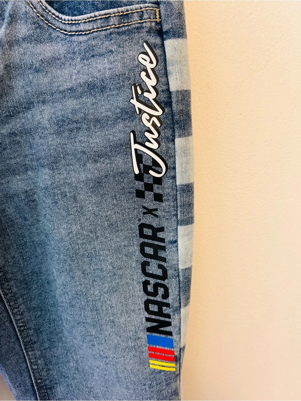 Justice x NASCAR girls flare leg jeans size 8